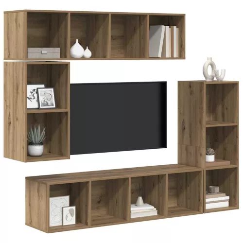 TV szekrény garnitúra 4 pcs kézműves tölgy 37 x 37 x 142.5 cm