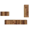 TV szekrény garnitúra 4 pcs Régi fa 30.5 x 30 x 90 cm Faanyag