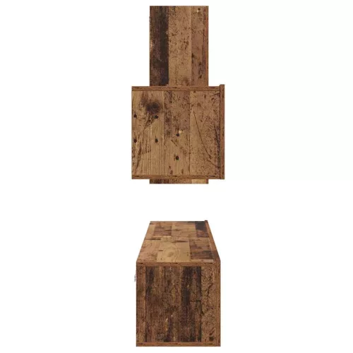 TV szekrény garnitúra 4 pcs Régi fa 30.5 x 30 x 90 cm Faanyag