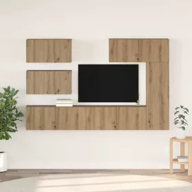   TV szekrény garnitúra 6 pcs kézműves tölgy 30.5 x 30 x 90 cm