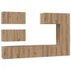 TV szekrény garnitúra 6 pcs kézműves tölgy 30.5 x 30 x 90 cm