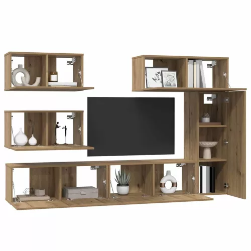 TV szekrény garnitúra 6 pcs kézműves tölgy 30.5 x 30 x 90 cm