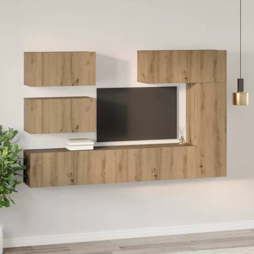 TV szekrény garnitúra 6 pcs kézműves tölgy 30.5 x 30 x 90 cm