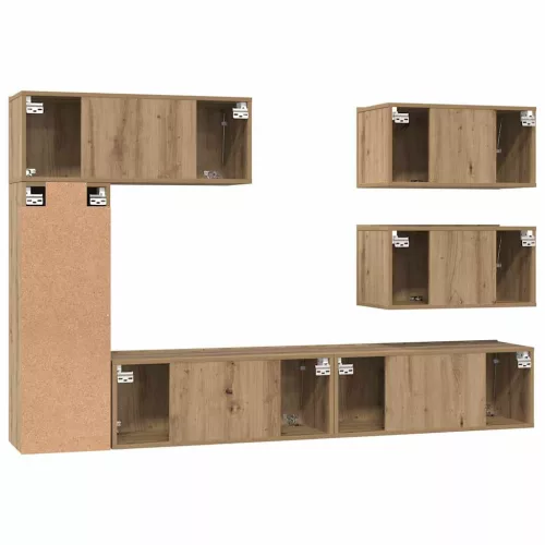 TV szekrény garnitúra 6 pcs kézműves tölgy 30.5 x 30 x 90 cm
