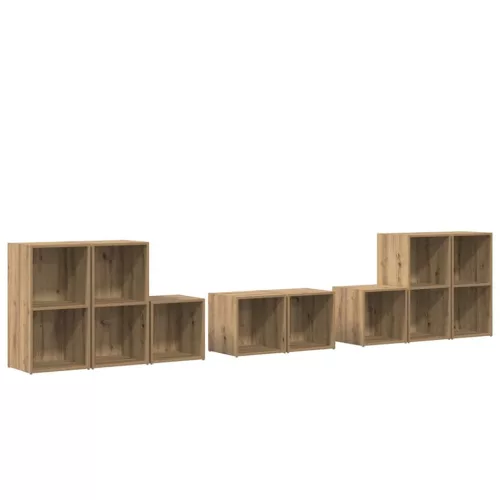 TV Szekrény Szett 8 pcs Artisan tölgy 37 x 35 x 72 cm Faanyag