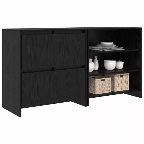 Oldalszekrények 2 pcs Musta tammi 70 x 41 x 75 cm Faanyag