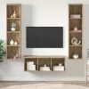 TV Szekrény Szett Falra szerelhető 3 pcs kézműves tölgy Faanyag