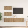 TV szekrény garnitúra 4 pcs kézműves tölgy Faanyag