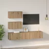 TV szekrény garnitúra 4 pcs kézműves tölgy Faanyag