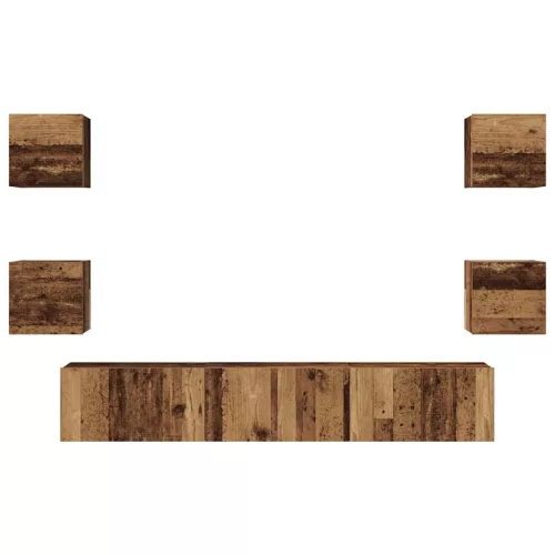 TV szekrény garnitúra 7 pcs Régi fa 60 x 30 x 30 cm Faanyag