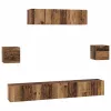 TV szekrény garnitúra 7 pcs Régi fa 80 x 30 x 30 cm Faanyag