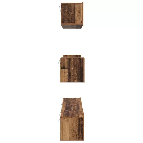 TV szekrény garnitúra 7 pcs Régi fa 80 x 30 x 30 cm Faanyag