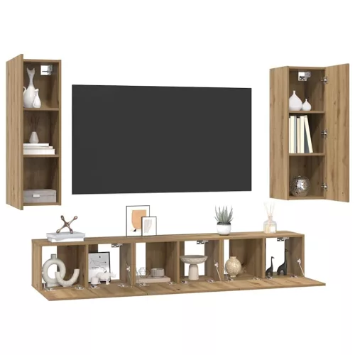TV szekrény garnitúra 5 pcs kézműves tölgy 30.5 x 30 x 90 cm