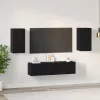 TV szekrény garnitúra Falra szerelhető 4 pcs Musta tammi