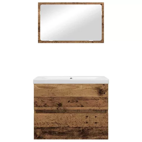 Fürdőszoba bútor szett 3 pcs Régi fa 60 x 38.5 x 45 cm Faanyag
