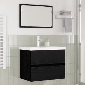   Fürdőszoba bútor szett 3 pcs Musta tammi 60 x 38.5 x 45 cm