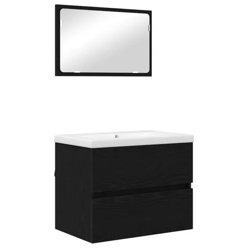 Fürdőszoba bútor szett 3 pcs Musta tammi 60 x 38.5 x 45 cm
