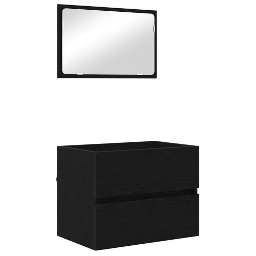 Fürdőszoba bútor szett 3 pcs Musta tammi 60 x 38.5 x 45 cm