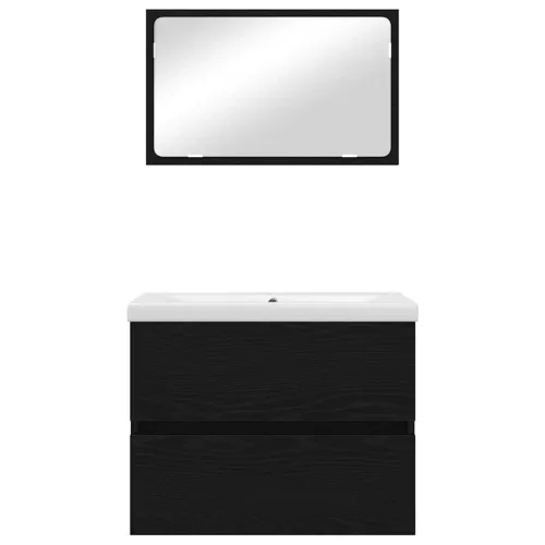 Fürdőszoba bútor szett 3 pcs Musta tammi 60 x 38.5 x 45 cm