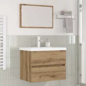   Fürdőszoba bútor szett 3 pcs kézműves tölgy 60 x 38.5 x 45 cm