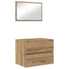 Fürdőszoba bútor szett 3 pcs kézműves tölgy 60 x 38.5 x 45 cm
