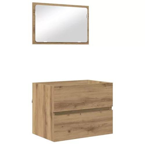 Fürdőszoba bútor szett 3 pcs kézműves tölgy 60 x 38.5 x 45 cm