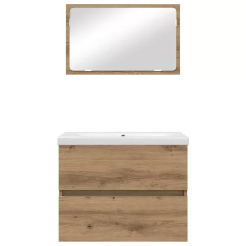 Fürdőszoba bútor szett 3 pcs kézműves tölgy 60 x 38.5 x 45 cm
