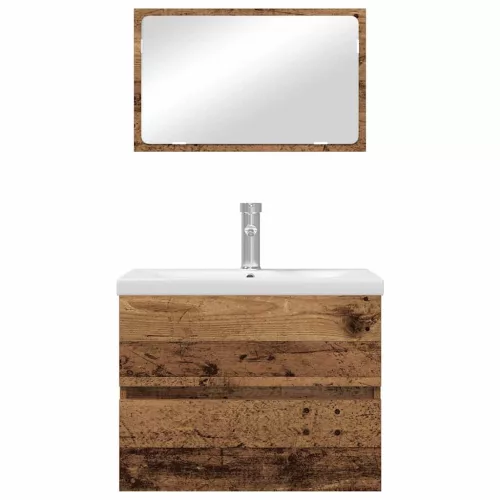 Fürdőszoba bútor szett 3 pcs Régi fa 60 x 38.5 x 45 cm Faanyag