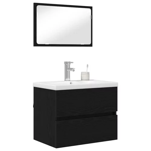 Fürdőszoba bútor szett 3 pcs Musta tammi 60 x 38.5 x 45 cm