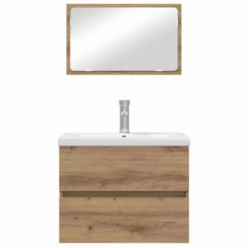 Fürdőszoba bútor szett 3 pcs Musta tammi 60 x 38.5 x 45 cm