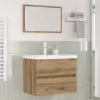 Fürdőszoba bútor szett 3 pcs kézműves tölgy 60 x 38.5 x 45 cm