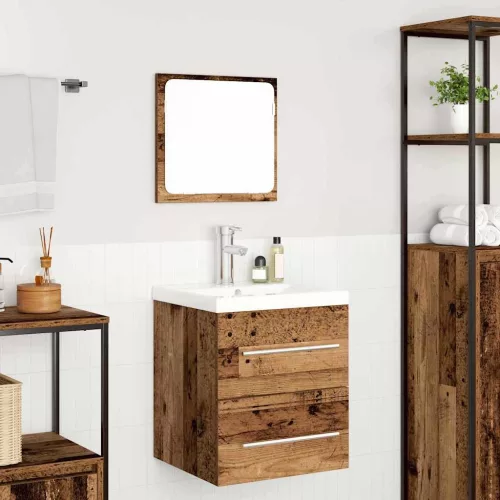Fürdőszoba bútor szett fiókkal tárolóval 2 pcs Régi fa Faanyag