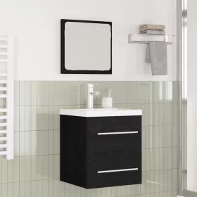 Fürdőszoba bútor szett fiókkal 2 pcs Musta tammi Faanyag