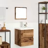 Fürdőszoba bútor szett fiókkal 3 pcs Régi fa és Fehér Faanyag