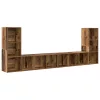 TV szekrény 4 pcs Régi fa 37 x 35 x 107.5 cm Műanyag Fa