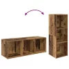 TV szekrény 4 pcs Régi fa 37 x 35 x 107.5 cm Műanyag Fa