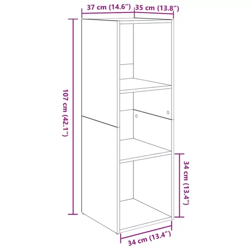 TV szekrény 4 pcs Régi fa 37 x 35 x 107.5 cm Műanyag Fa