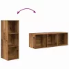 Fali TV Szekrény 4 pcs Régi fa 37 x 37 x 107.5 cm Műanyag Fa
