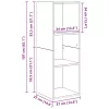 Fali TV Szekrény 4 pcs Régi fa 37 x 37 x 107.5 cm Műanyag Fa