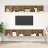Fali TV Szekrény 4 pcs kézműves tölgy 37 x 37 x 107.5 cm