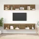 Fali TV Szekrény 4 pcs kézműves tölgy 37 x 37 x 107.5 cm