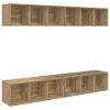 Fali TV Szekrény 4 pcs kézműves tölgy 37 x 37 x 107.5 cm