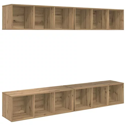 Fali TV Szekrény 4 pcs kézműves tölgy 37 x 37 x 107.5 cm