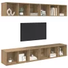 Fali TV Szekrény 4 pcs kézműves tölgy 37 x 37 x 107.5 cm