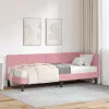 Sarokágy keret matraccal Rózsaszín 80 x 200 cm Bársony