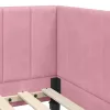 Sarokágy keret matraccal Rózsaszín 80 x 200 cm Bársony