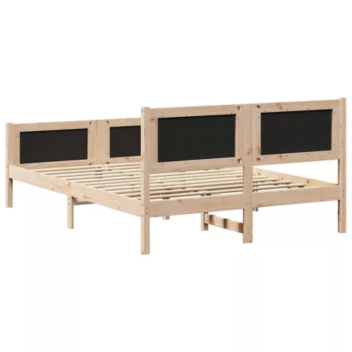 Ágykeret fejtámlával Tópszínű 140 x 190 cm Tömör fenyőfa