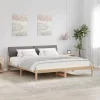 Ágykeret fejtámlával Barna és taupe 200 x 200 cm Tömör fenyőfa