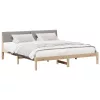 Ágykeret fejtámlával Barna és taupe 200 x 200 cm Tömör fenyőfa