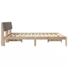 Ágykeret fejtámlával Barna és taupe 200 x 200 cm Tömör fenyőfa
